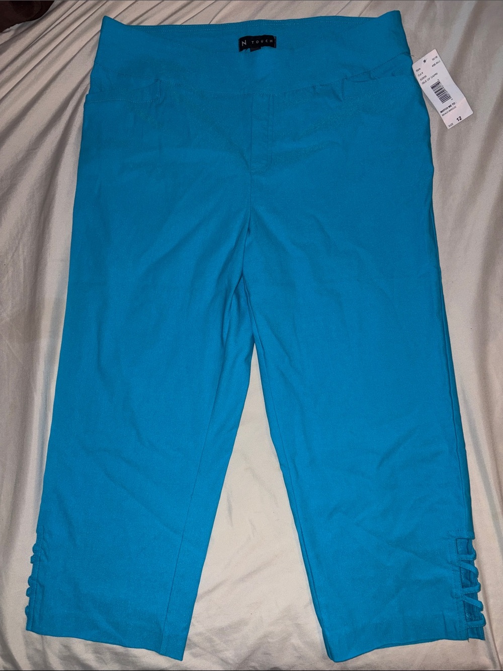 N Touch Women's Bright Turquoise Capri Pants
